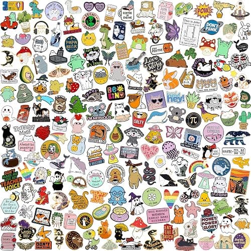 SINCCO 20/40/50/80 PCS Cute Enamel Backpack Pins, Funny Enamel Pins Bulk Set Cool Button Pins Aesthetic Brooch Lapel Pins Anime for Backpacks, Jackets, Hats, Kids, Girls - Image 1