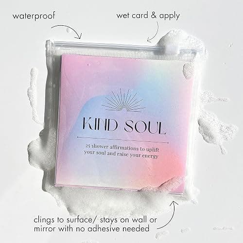 Kind Soul Shower Affirmation Cards - Positive Waterproof Affirmations for Women - Self Care Daily Mindfulness, Manifestation & Motivational Cards (Soul Glow) thumbnail 5