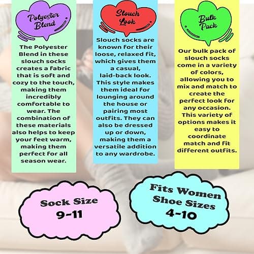 Winterlace 3 Pairs Slouch Socks for Women, Soft Extra Long Scrunch Knee High Sock, Bulk Pack thumbnail 2