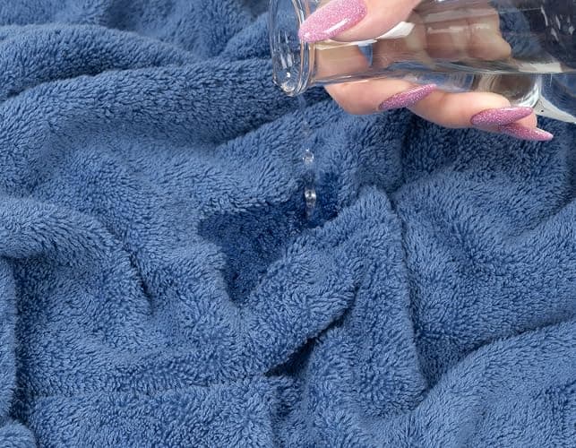 American Soft Linen Luxury 6 Piece Towel Set, 2 Bath Towels 2 Hand Towel 2 Washcloths, 600 GSM 100% Cotton Turkish Towels for Bathroom, Electric Blue Towel Sets thumbnail 8