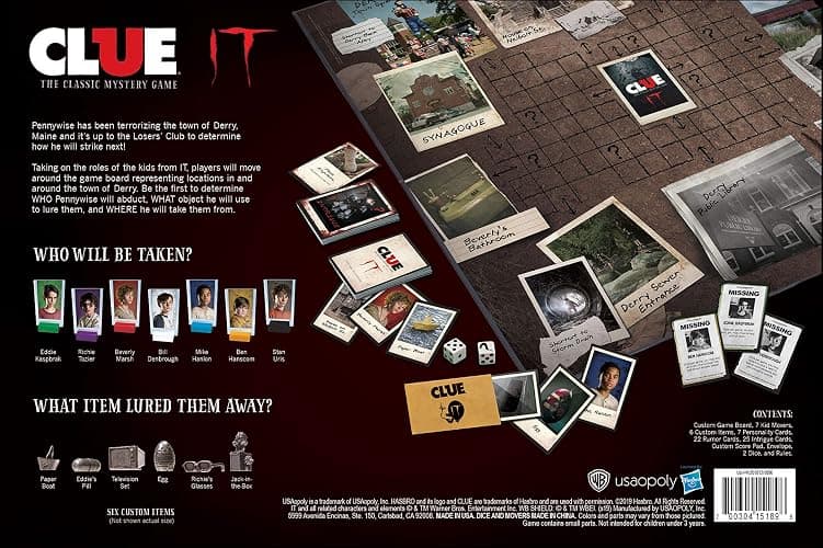 Clue IT Board Game | Based on The 2017 Drama/Thriller IT | Officially Licensed IT Merchandise | Themed Classic Clue Game thumbnail 6