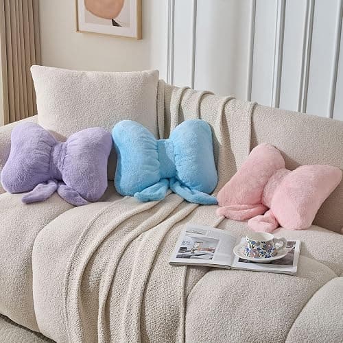 Novohive Bow Pillow Throw Pillows Butterfly Shaped Decorative Cute Pillows for Bed Sofa Cute Home Decorr,Purple 10 * 8inch thumbnail 5