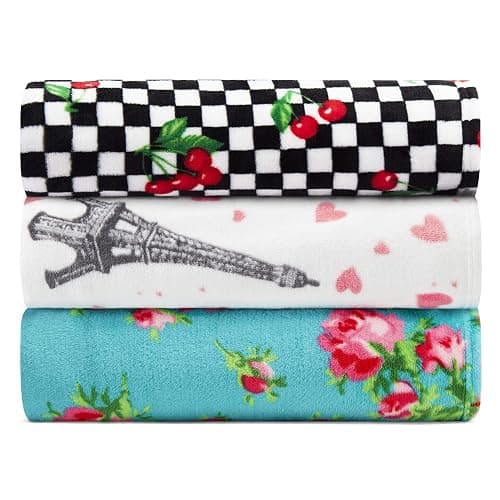 Betsey Johnson - Oversized Throw Blanket 50x70, Ultra-Soft Plush Bedding for Couch or Bed, Cozy & Lightweight, Soft Blanket with Cherry Checker Print (Red) thumbnail 6