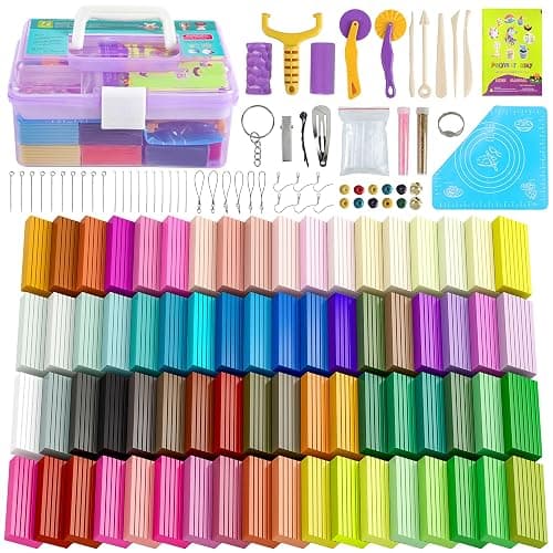Polymer Clay 72 Colors, Modeling Clay for Kid Sets - Includes Sculpting Tools and Accessories with Storage Case - Ideal Holiday Gift for Children, Adults and Beginners - Image 1