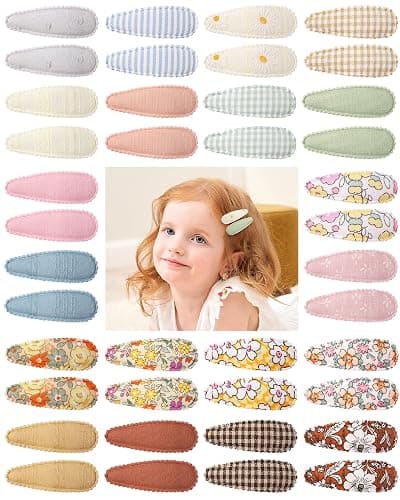doboi 40Pcs Toddler Hair Clips Hair Barrettes Baby Girls Hair Bows Clips Floral Print Non Slip Snap Hairpins Flower Hair Clips for Girls Kids Toddler Hair Accessories - Image 1