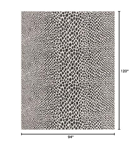 Unique Loom Outdoor Collection Area Rug - Cape Town (7' 10' x 10' Rectangle, Black/ Ivory) thumbnail 2
