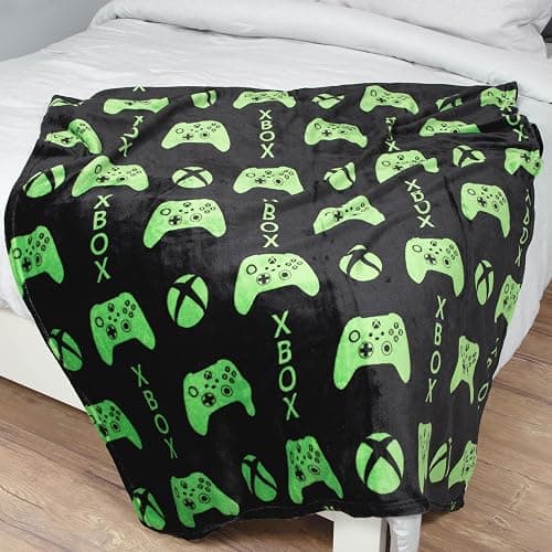 Jay Franco Xbox Throw Blanket with Game Controller Gift Box - Plush Throw Measures 46 x 60 Inches - Kids Super Soft Special Edition Fleece Gamer Bedding thumbnail 2