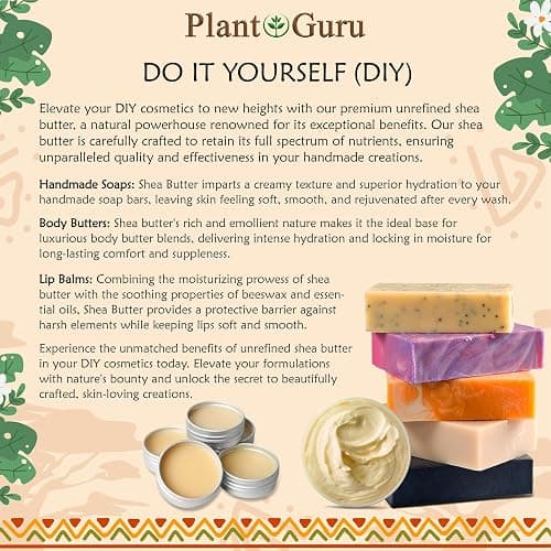 African Shea Butter Raw Unrefined 100% Pure Natural Organic Ivory Grade A - 4 oz - DIY Body Butters, Lotion, Cream, lip Balm & Soap Making Supplies, Eczema & Psoriasis Aid, Stretch Mark Product thumbnail 6