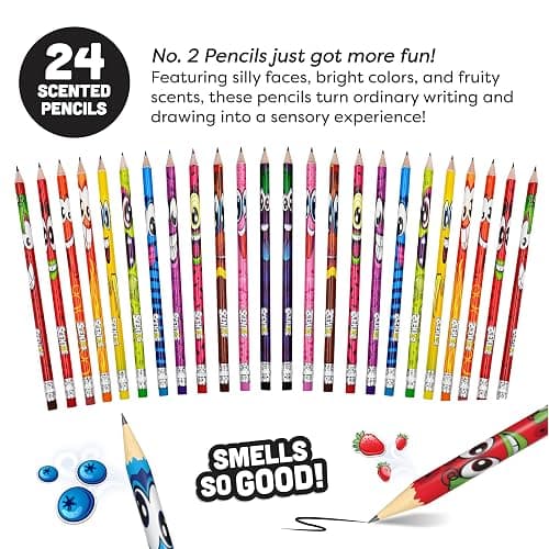 Scentos Scented Pencils for Kids - No. 2 Lead Pencils - Cute Pencil - For Ages 3 and Up - 24 Pack thumbnail 3