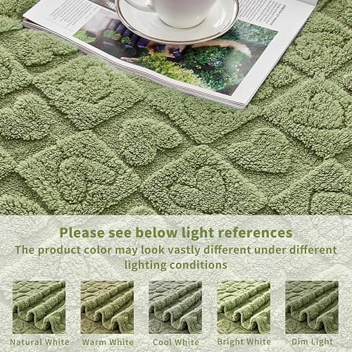 FY FIBER HOUSE Throw Blankets with Heart Checkered,Soft Warm Blankets for Lover Mom Father Gifts,Washable Lightweight Fuzzy Blanket for Couch Sofa Bed All Season(Sage Green,90"x90") thumbnail 5
