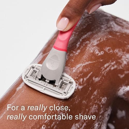 Flamingo Shaving Razor Set for Women - Original Razor Handle, 4 Blade Refills, and Shower Holder - Pink thumbnail 3