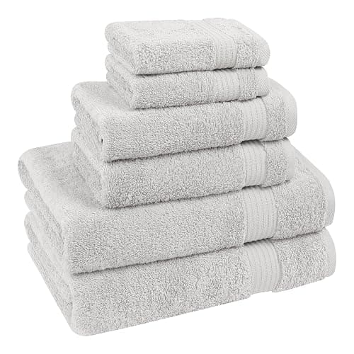 Cotton Paradise 100% Cotton 6 Piece Bath Towels for Bathroom - 6 Piece Bath Towels - Silver Gray thumbnail 6