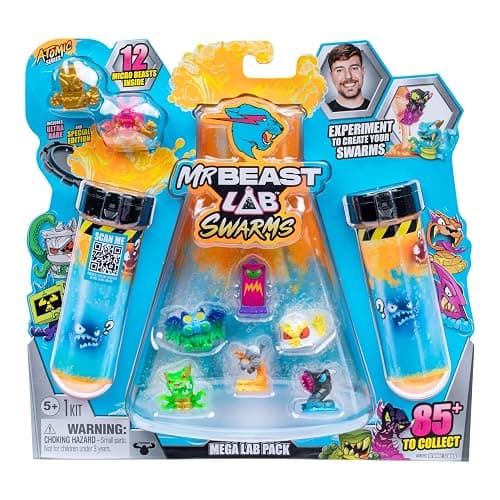 MrBeast Lab Swarms Series 2, Atomic Series 12 Pack – Crab Cat, Add Water, Shake The Test Tube and Reveal 2 of 12, 1-inch (2.5 cm) MrBeast Swarms Collectible Micro Beasts. 85+ to Collect! - Image 1