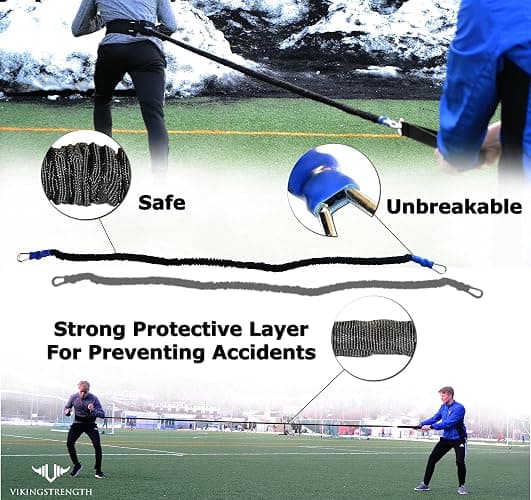 Vikingstrength - 360° Resistance Running Training Bungee Band (Waist) for Speed, Fitness Agility, Speed Strength – Gym Equipment for Football, Basketball, Solo or Partner + V-Strength Workout App thumbnail 2