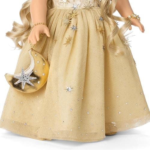 American Girl 2025 Glimmering Gold Holiday Collector Doll, with Light-Blue Eyes, Long Wavy Blonde Hair, Ages 8+ thumbnail 4