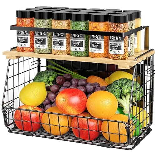 GGIU Magnetic Shelf for Fridge: Fruit Potato and Onion Storage Bin - Magnetic Spice Rack for Refrigerator & Kitchen Counter - Pantry Organizers and Storage - Image 1
