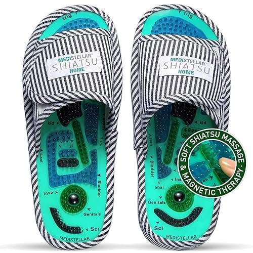 MEDISTELLAR Shiatsu Home Acupressure Massage Slippers for Plantar Fasciitis, Acupuncture Foot Massager, Pain Relief & Muscle Relaxation - Image 1