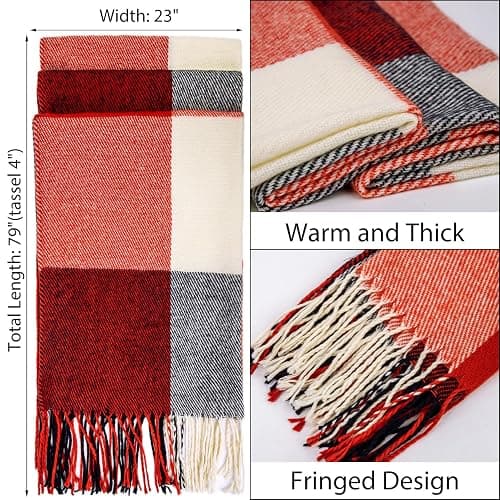 Loritta Womens Scarf Fashion Long Plaid Shawls Wraps Big Grid Winter Warm Lattice Large Scarves Gifts thumbnail 2