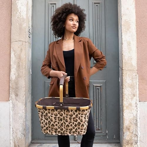 reisenthel carrybag frame leo macchiato – Stabiler Einkaufskorb mit viel Stauraum und praktischer Innentasche – Elegantes und wasserabweisendes Design thumbnail 6