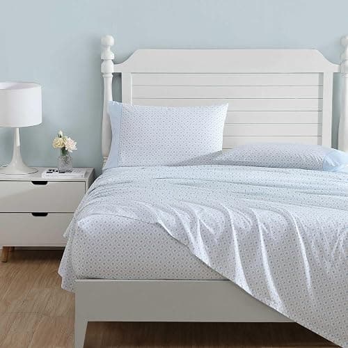 Laura Ashley - Sheet Set, Breathable Percale Cotton Bedding, 200 Thread Count, Deep Pocket, Chic Home Decor (Kate Blue, Full) thumbnail 2