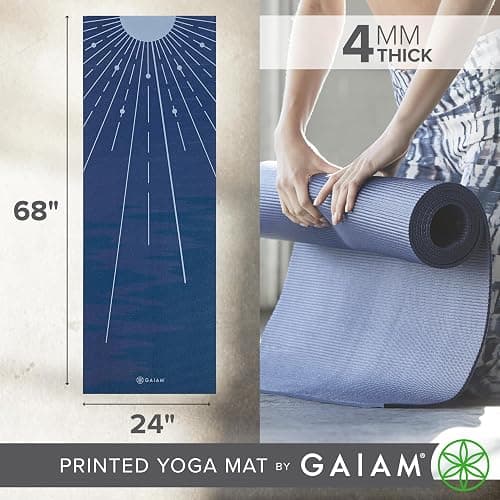 Gaiam Print Yoga Mat, Non Slip Exercise & Fitness Mat for All Types of Yoga, Pilates & Floor Exercises thumbnail 6