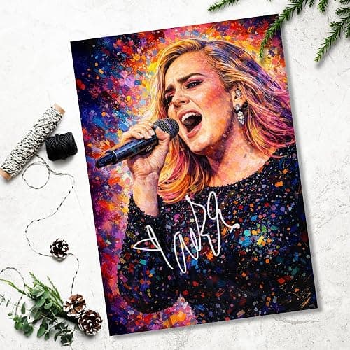 Adele Signed Poster Print - Limited Edition Autograph Fan Gift – Collectible Memorabilia Art Style Wall Art Merchandise (A4 Unframed) thumbnail 5