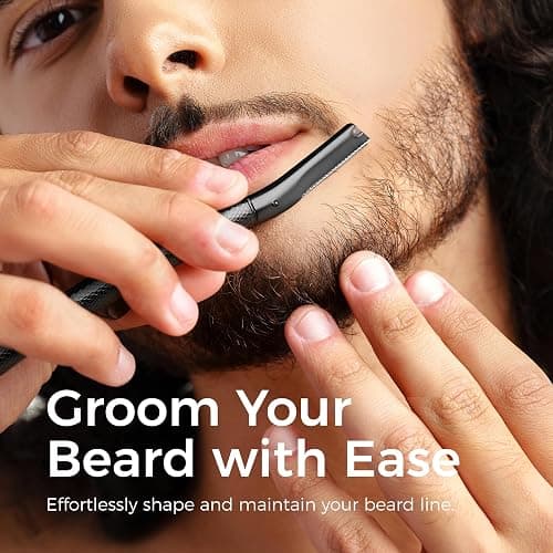 ZOMCHI Eyebrow Razor, Face Razors for Women&Men, Eyebrow Trimmer Shaper with Precision Cover,Facial Shaver with 6 Blades (Black) thumbnail 5