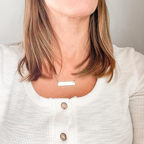 Emily Bar Necklace Kid Names Mom Necklace Personalized for Mom Mother's Day Jewelry Mother's Day Gift Personalized Names Children Names Emily Brooklyn EMILY-BAR thumbnail 2