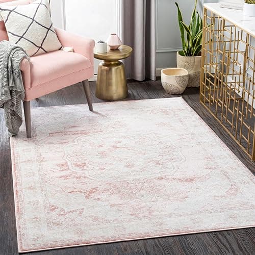 Livabliss Bilal Traditional Medallion Area Rug, 3'11" x 5'7", Rose - Image 1