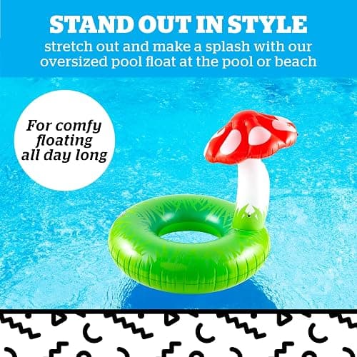 BigMouth Inc Giant Mushroom Pool Float, Large Inflatable Swim Ring with Canopy, Novelty Lounger for Pool Parties and Outdoor Summer Fun thumbnail 2