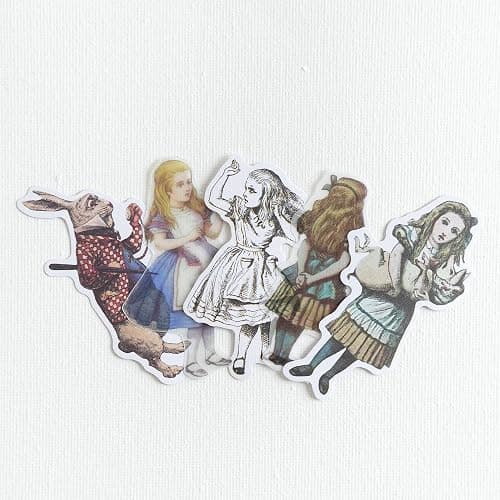 Alideco 80Pcs Vintage Scrapbook Stickers Set Retro Scrapbooking Paper Kawaii Alice Stickers Journaling Assorted Phone Adult thumbnail 5