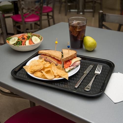 Carlisle FoodService Products CT121603 Café Standard Cafeteria / Fast Food Tray, 12" x 16", Black - Black - 1 thumbnail 6