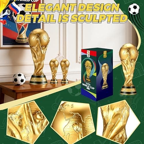Kliveco World Cup Trophy Replica for 2026, Soccer Football Fan Souvenirs & Collections, Home Office Desktop Decor & Gift for Soccer Fans(8.3 in) thumbnail 4