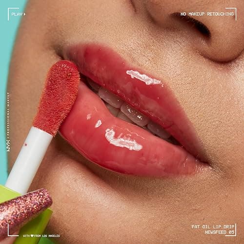 NYX PROFESSIONAL MAKEUP Fat Oil Lip Drip, Moisturizing Lip Oil Gloss, Vegan Tinted Formula, Up to 12 HR Hydration - Newsfeed (Rose Nude) - 05 Newsfeed - 0.16 Fl Oz (Pack of 1) thumbnail 8