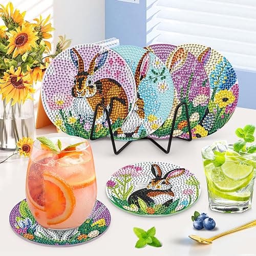 bunny diamond coasters thumbnail 4