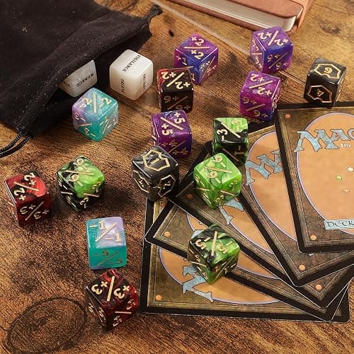 60 PCS MTG Dice Counters Keyword Counters Life Counter 1/+1 counters Commander Buff Tokens 6 Sided Dice Set for MTG, TCG, Card Games Accessories thumbnail 4