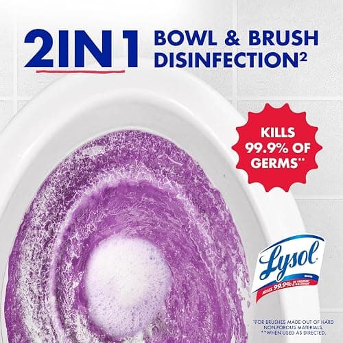 Lysol Toilet Bowl Cleaner Gel, For Cleaning and Disinfecting, Septic Safe Toilet Bowl Cleaner, Lavender & Cotton Blossom Scent, 24 oz, (Pack of 2) thumbnail 6