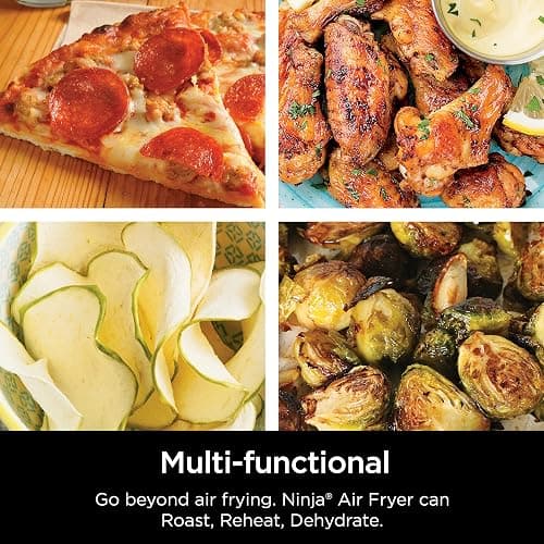 Ninja Air Fryer, Roast, Bake, Air Fry, Roast, Broil, Reheats, & Dehydrates, 4-in-1, Fries, Frozen Food, Veggies, and Juicy Meat, Less Oil, Easy Meals, Healthy Meals, Compact, 4 QT, Grey, AF101 - 4 QT thumbnail 4