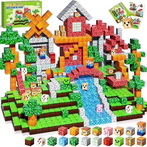 COOLJOYA Construction Magnetique Enfant Cube Magnétique, Jeu Aimant Magnetic avec Jeux Aimants Magnetique, Jouet Éducatif Montessori pour Enfants 3 4 5 6 7 8 9 10 Ans Cadeau Créatif - Image 1