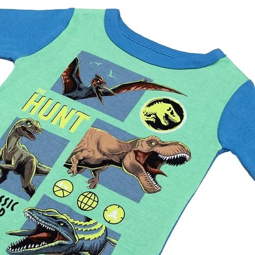 Jurassic World boys 4-piece Snug-fit Cotton Pajama Set, Soft & Cute for Kids thumbnail 2
