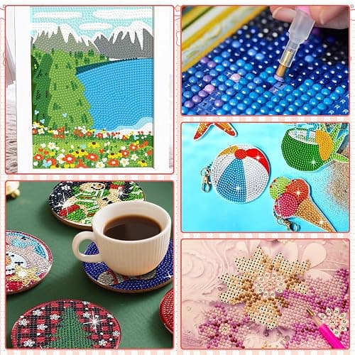 32000 PCS 32 Color Diamond Art Painting Beads Kit with Storage Box, Flat Bottom Round Resin Rhinestones for 5D Diamond Painting Accessories, Round Drills for DIY Diamond Art Crafts thumbnail 6