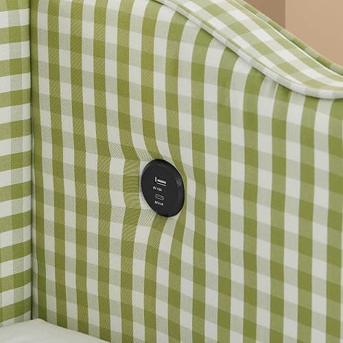 KEIKI Twin Size Upholstery Daybed with Trundle and USB, Twin to King Design Adorable Wave Shaped Extendable Linen Sofa Bed, Easy Assembly, No Box Spring Required, for Living Room and Bedroom, Green thumbnail 7