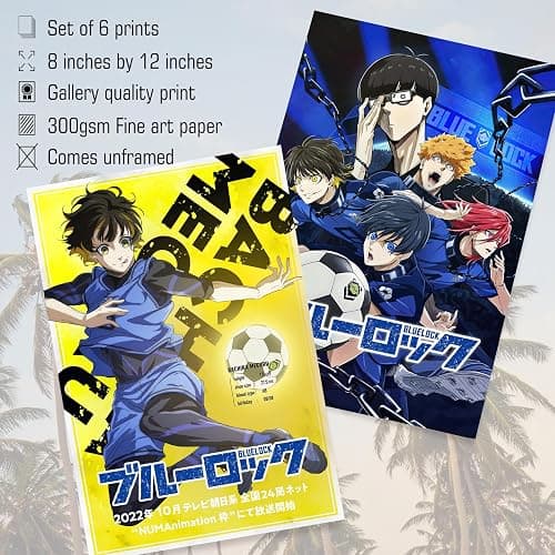 GaVik Blue Lock Poster Anime Posters for Room Aesthetic Print Set of 6 Wall Art for Girl and Boy Teens Dorm Decor 8 in x12 in Unframed thumbnail 3