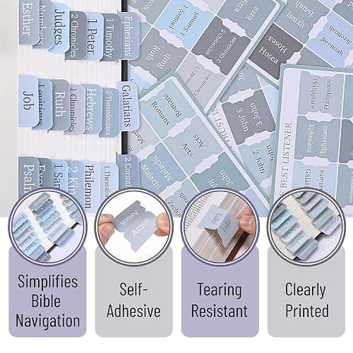 Mr. Pen- Bible Tabs, 75 Tabs, Laminated Bible Tabs for Women and Men, Bible Tabs for Study Bible, Bible Index Tabs, Bible Book Tabs, Bible Labels Tabs, Mr Pen Bible Tabs thumbnail 5