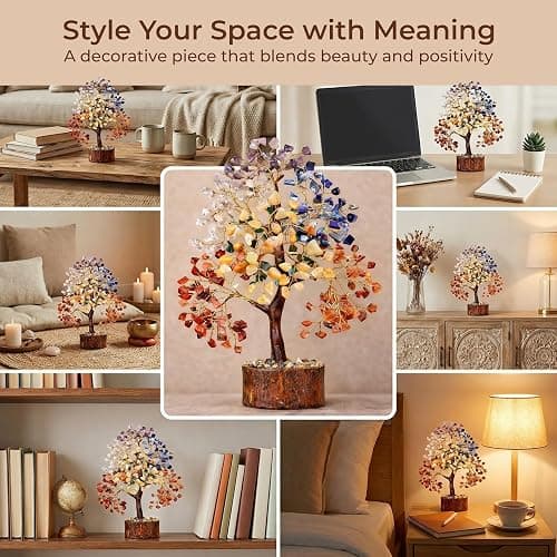 Crystal Tree of Life 7 Chakra Birthday Gifts for Women, Unique Gifts for Her, Home and Office Decor, Handmade Healing Crystals Tree Bring Positive Energy, Money, Good Luck, Gifts for Mom & Love Ones thumbnail 7