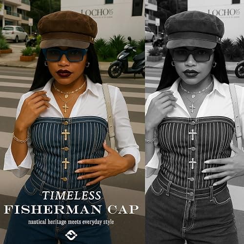 Funky Junque Newsboy Hat for Women – Trendy Greek Fisherman Cap, Classic Women's Baker Boy Newsies Hat, Ladies Fashion Caps thumbnail 2