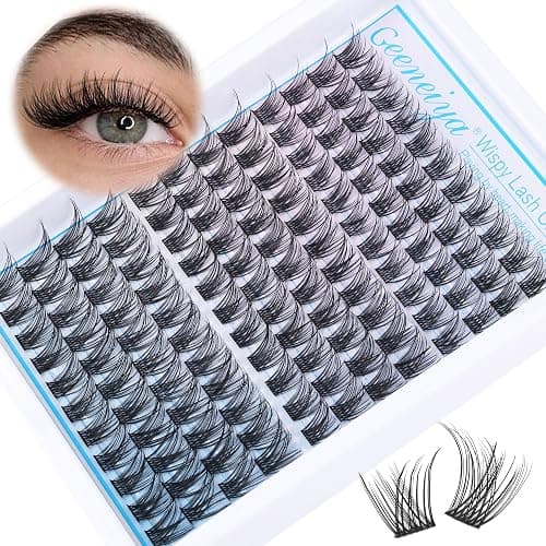 Geeneiya Lash Clusters Wispy C Curl Eyelash Clusters 12-16MM Individual Eyelashes Natural Cluster Eyelash Extensions Cluster Lashes Natural Look（154PCS, C Curl, 12-14-16mm) thumbnail 7