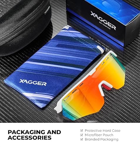 Xagger Sports Sunglasses for Men Women Cycling Baseball Running Sun Glasses UV400 Protection Wrap Around TR90 Frame thumbnail 5