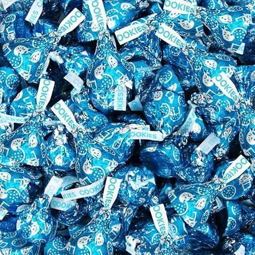 Cookies & Cream Kiss -1.5 lbs Blue Foil Individually Wrapped Kiss for Halloween, Birthdays, Christmas, Easter Parties, Events, and Candy Buffets - Classic Kiss White Chocolate and Crunchy Cookie Bites, Perfect for Sharing(24 oz) thumbnail 2
