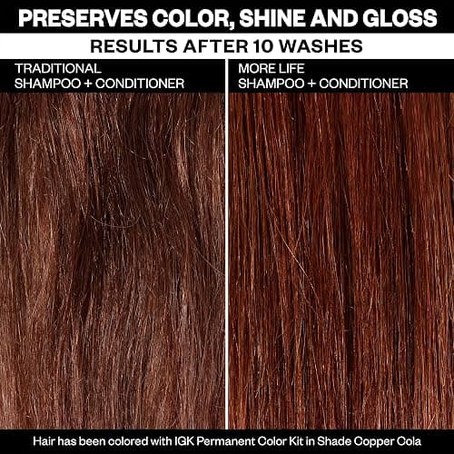 IGK Shampoo & Conditioner - MORE LIFE - Hair Color Extending Set - Adds Shine, Reduce Color Loss, Deep Cleansing Haircare Bundle - 2 Bottles - 8 fl oz each thumbnail 4